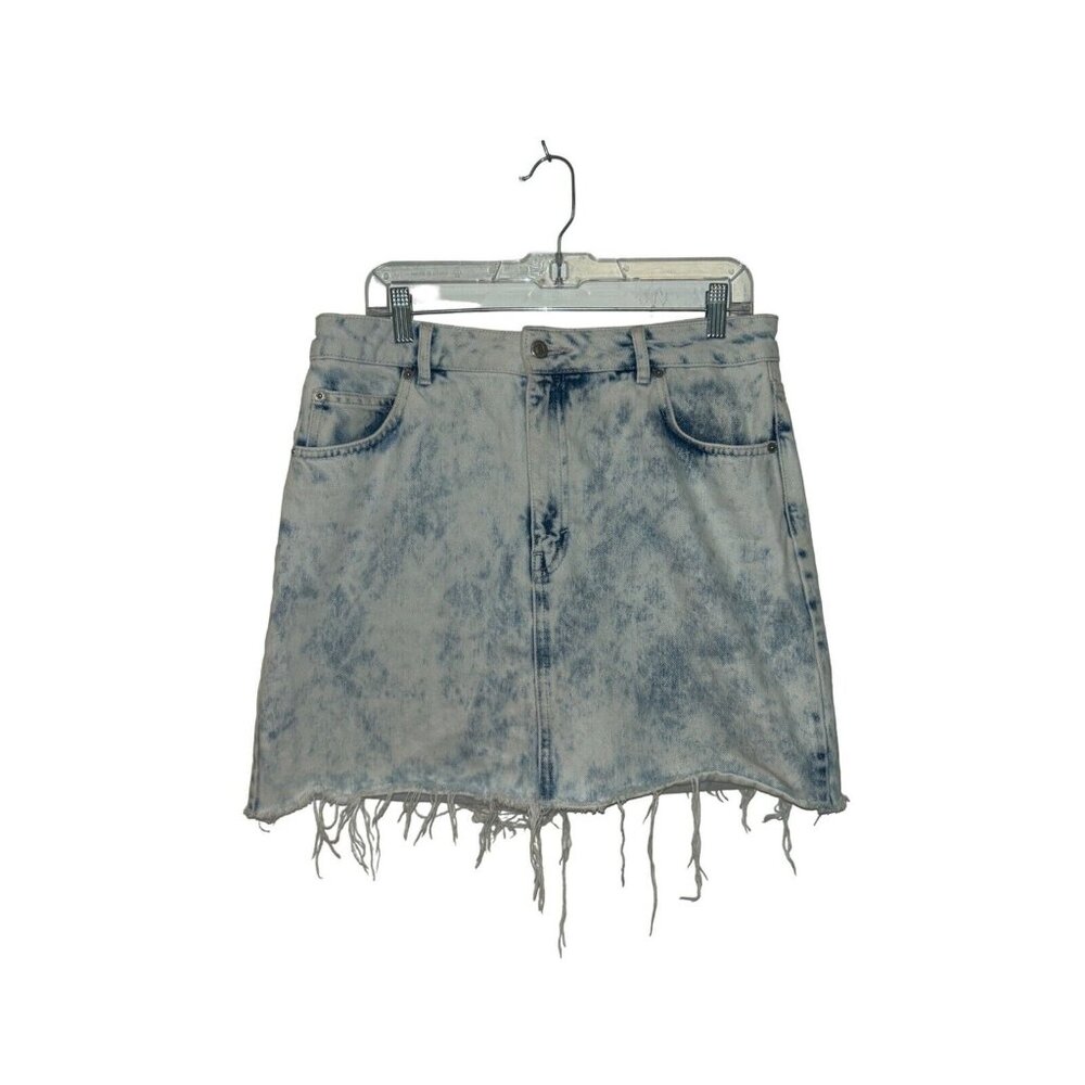 Topshop Acid Washed Jean Skirt US 10 euc
